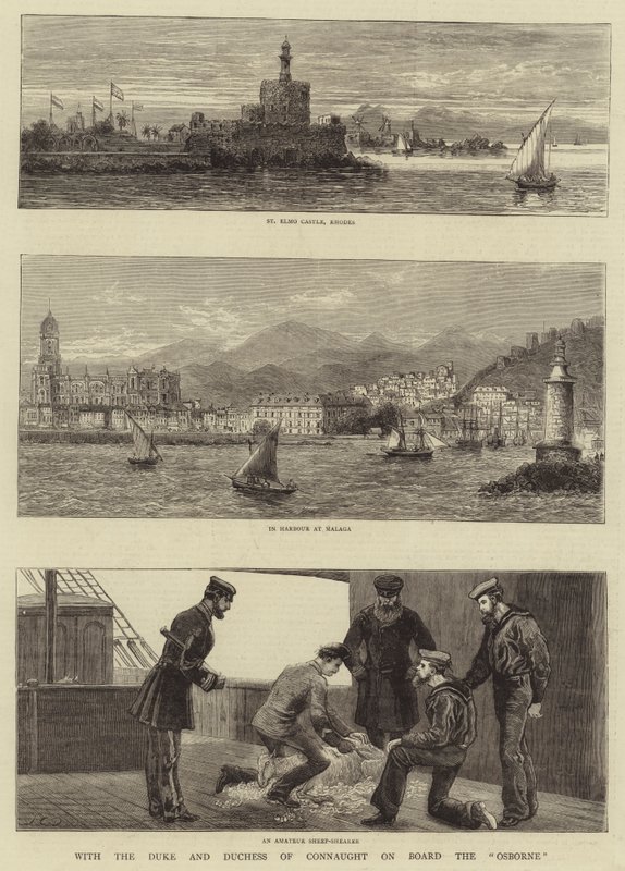 Connaught hercegével és hercegnőjével az Osborne fedélzetén alkotó: John Charles Dollman