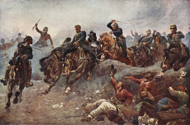 Brit tüzérség belép az ellenséges vonalakba Tel el-Kebirnél, 1882 alkotó: John Charlton