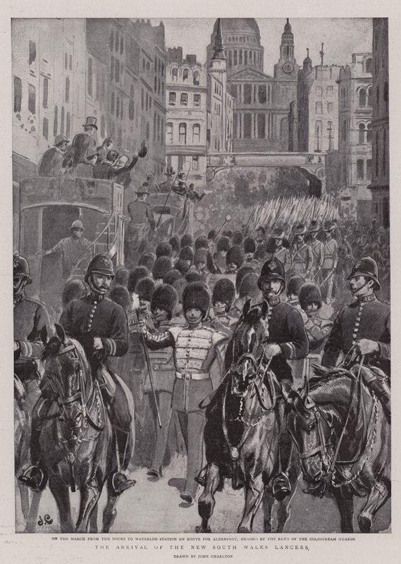 A New South Wales Lancers érkezése alkotó: John Charlton