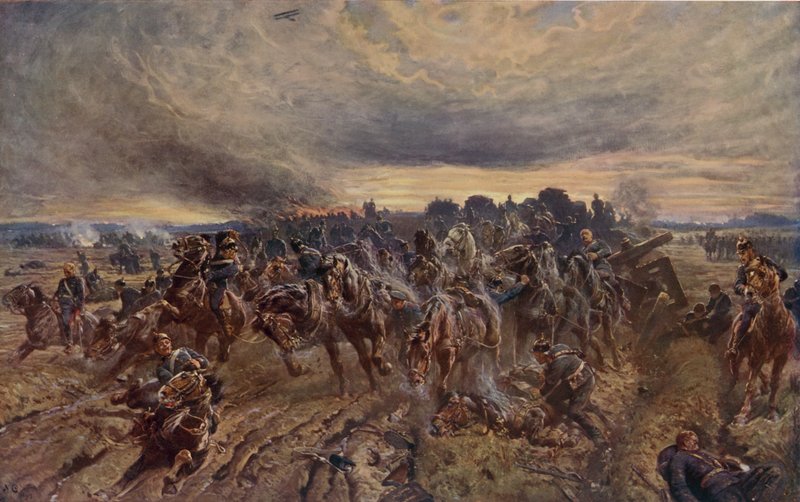 A német visszavonulás a Marne-ból, I. világháború, 1914. szeptember alkotó: John Charlton