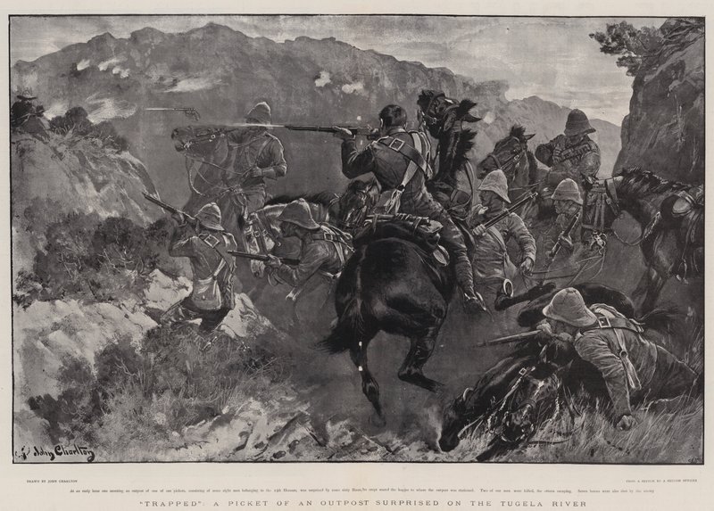 Csapdába esett, egy előőrs őrszeme meglepett a Tugela folyón alkotó: John Charlton