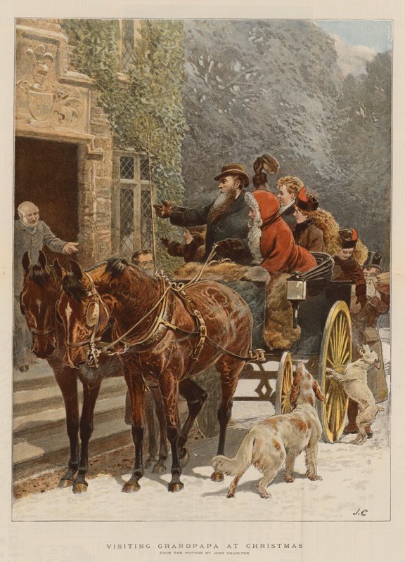 Nagypapa látogatása karácsonykor (chromolitho) alkotó: John Charlton