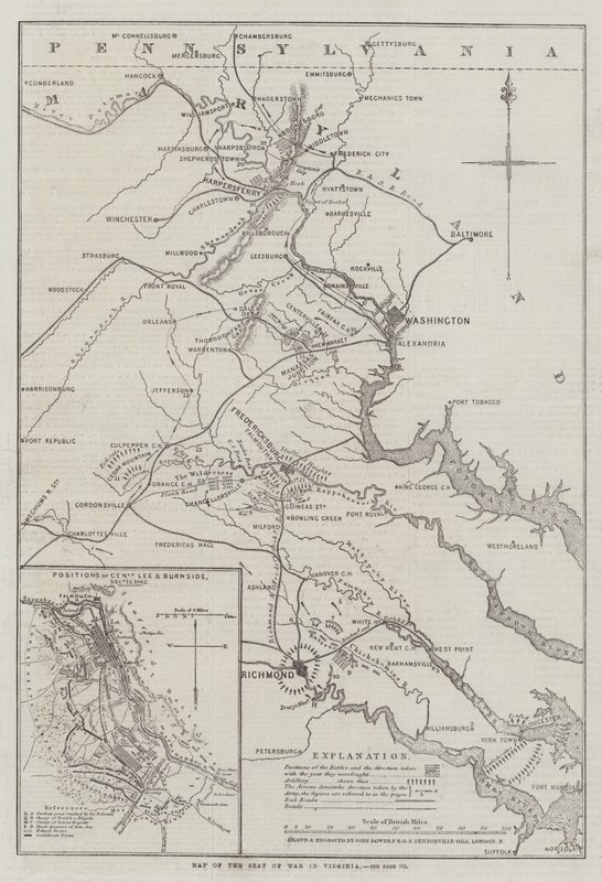 Térkép a Seat of War Virginiában alkotó: John Dower