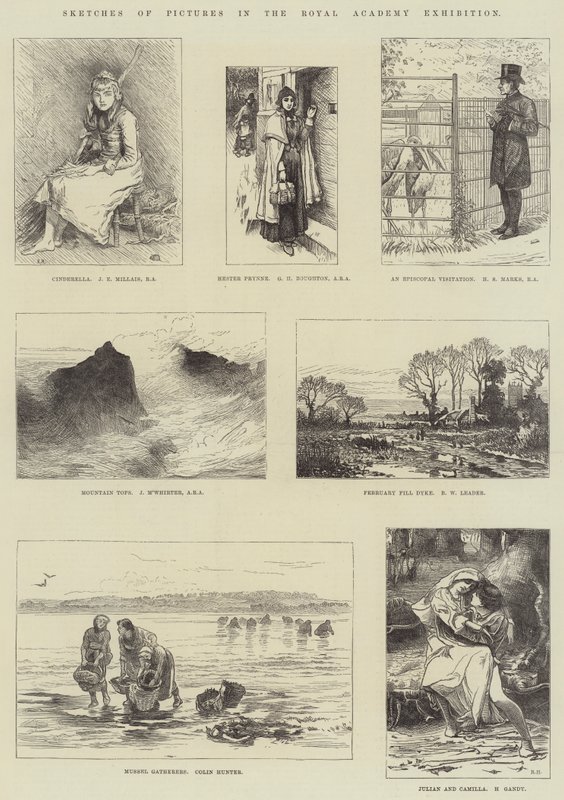 Képvázlatok a Királyi Akadémia kiállításáról alkotó: John Everett Millais