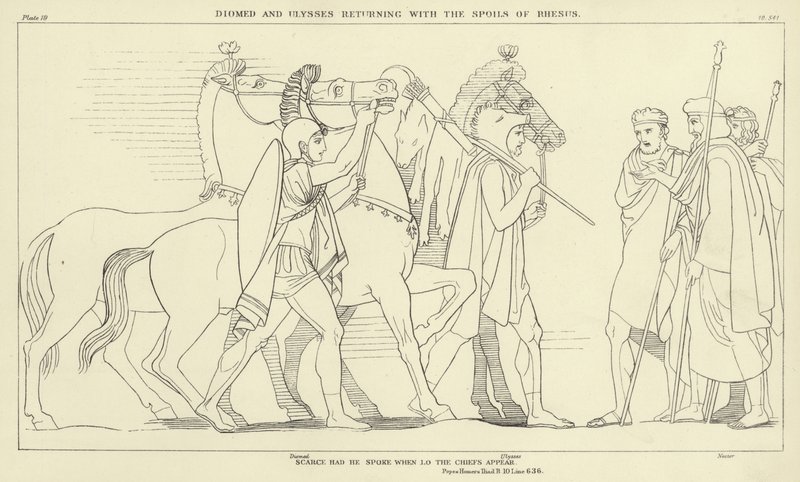 Diomed és Ulysses visszatér Rhesus zsákmányával alkotó: John Flaxman