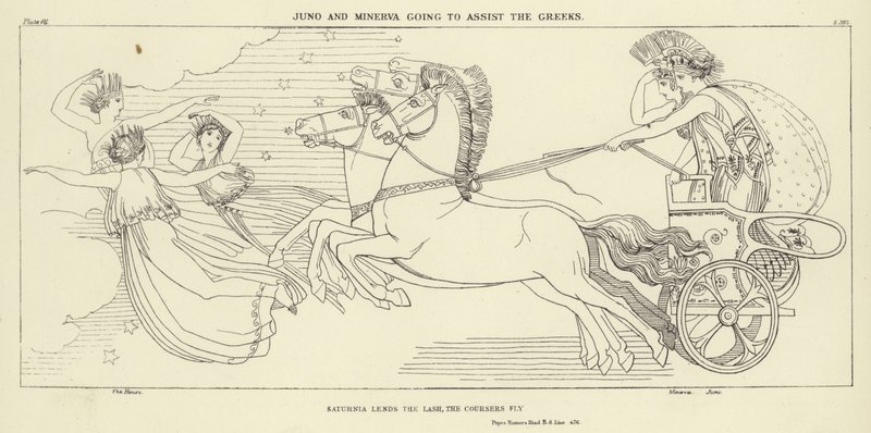 Juno és Minerva segíteni fognak a görögöknek alkotó: John Flaxman