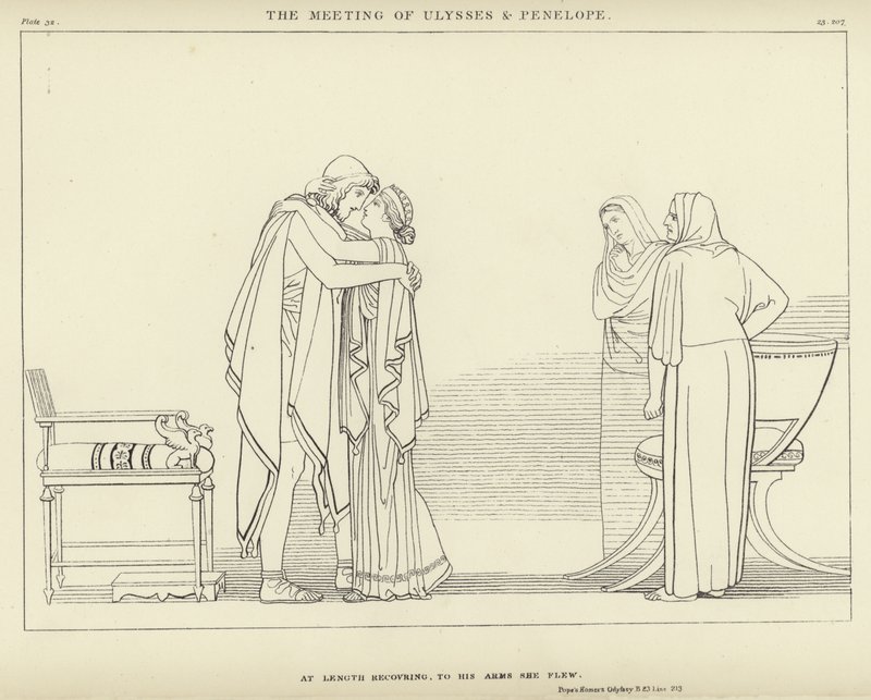 Odüsszeusz és Pénelopé találkozása alkotó: John Flaxman