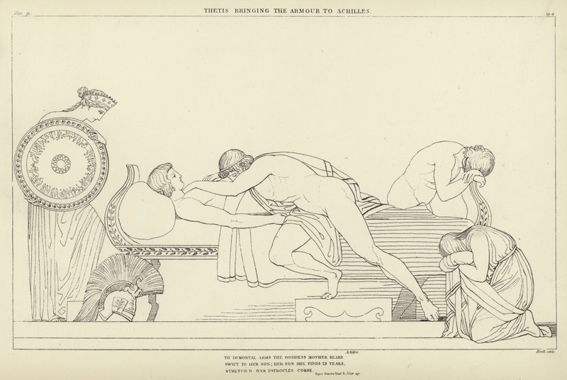 Thetis elhozza a páncélt Akhilleusznak alkotó: John Flaxman