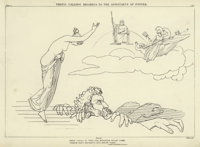 Thetis a Jupiter segítségére hívja Briareust alkotó: John Flaxman