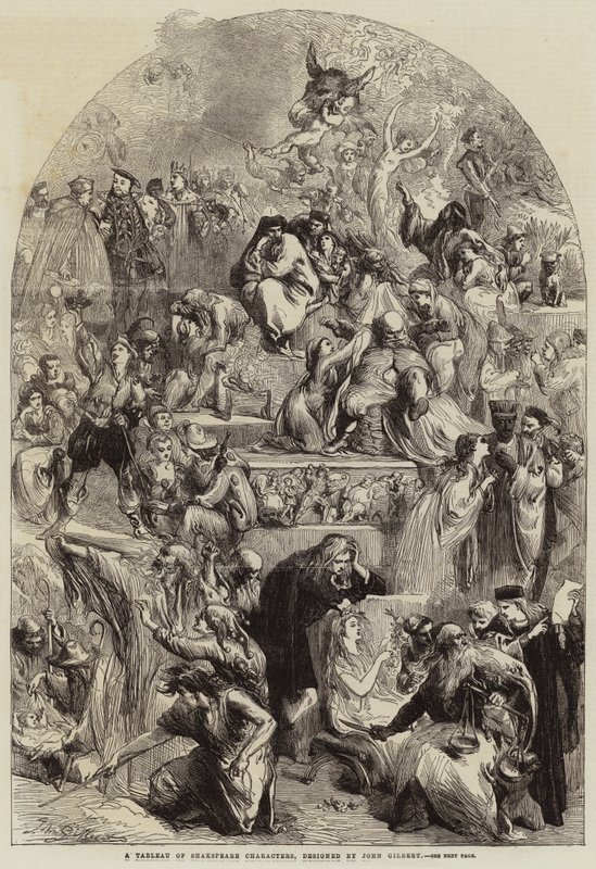 Shakespeare-figurák tablója alkotó: John Gilbert
