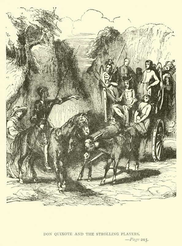 Don Quijote és a sétáló játékosok alkotó: John Gilbert