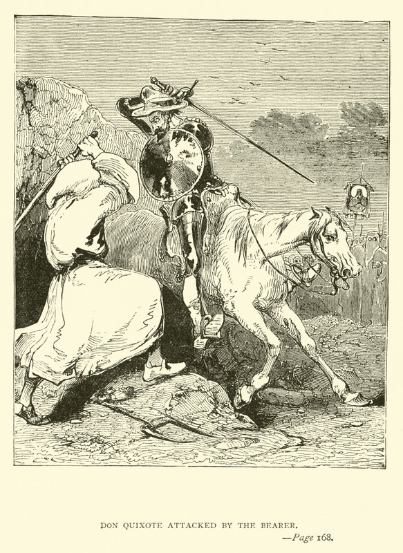 Don Quijote megtámadta a hordozót alkotó: John Gilbert