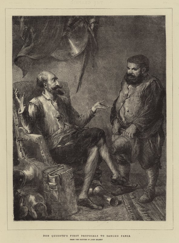 Don Quijote első javaslatai Sancho Panzának alkotó: John Gilbert