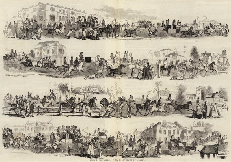 Epsom Races, Jelenetek az úton alkotó: John Gilbert