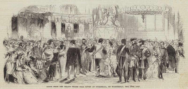 Jelenet a nagy lengyel bálból, amelyet a Guildhallban tartottak szerdán, 16. inst alkotó: John Gilbert