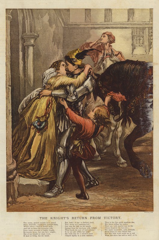 A lovag visszatér a győzelemből (chromolitho) alkotó: John Gilbert
