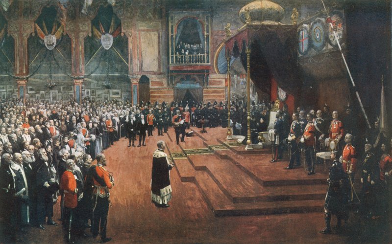 Viktória királynő állami látogatása a Glasgow-i Nemzetközi Kiállításon, 1888. augusztus 22-én alkotó: John Lavery