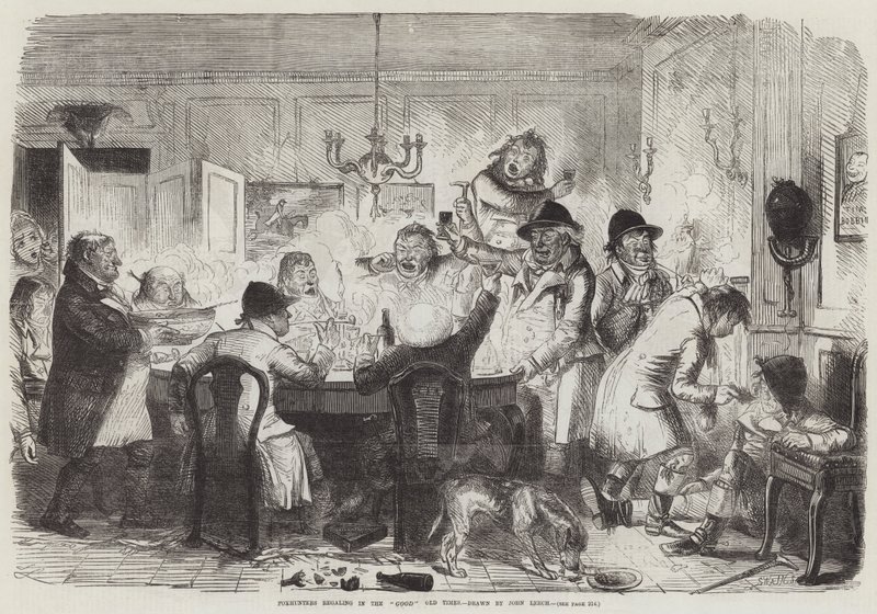 Rókavadászok a régi szép időkben alkotó: John Leech