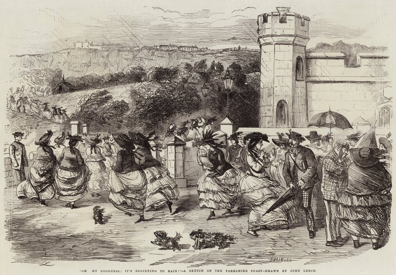 Ó, Istenem! Esik az eső!, Egy vázlat a Yorkshire-i parton alkotó: John Leech
