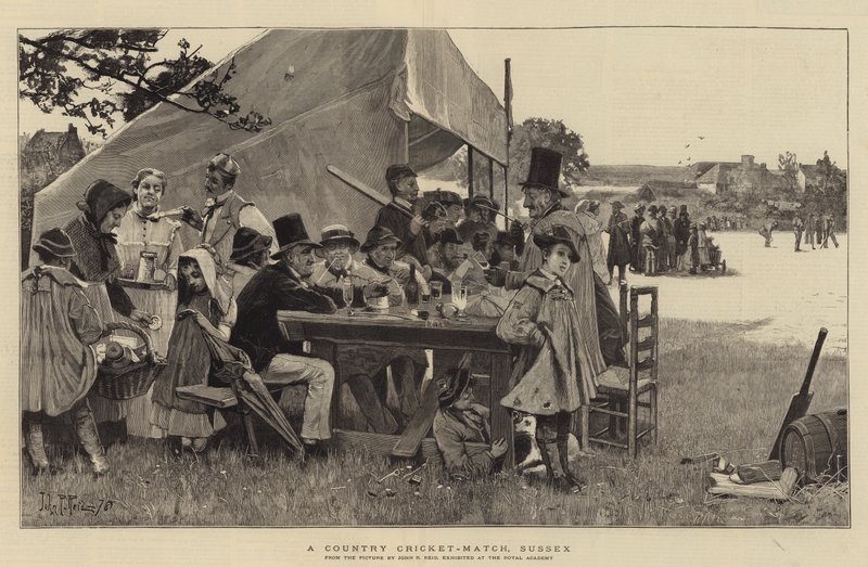 Egy vidéki krikett-mérkőzés, Sussex alkotó: John Robertson Reid