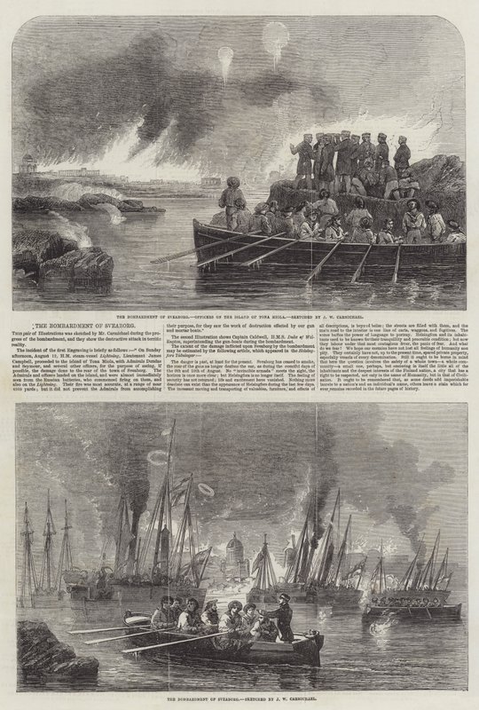 Sveaborg bombázása alkotó: John Wilson Carmichael