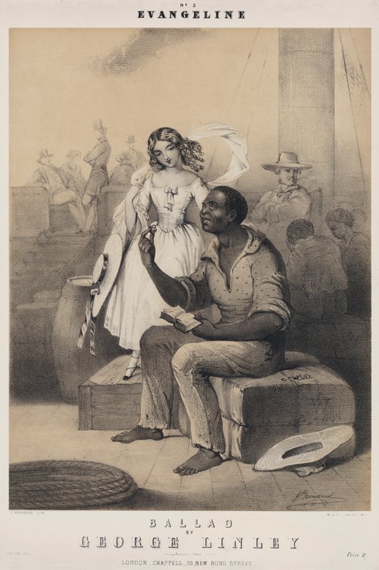 Evangeline, George Linley ballada (litho) alkotó: John (after) Brandard