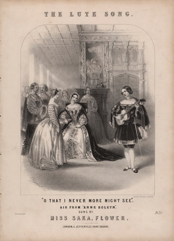 A lantdal Anna Bolenától, Donizetti (színes litó) alkotó: John (after) Brandard