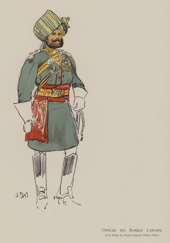 1. Bombay Lancers tiszt (színes litó) alkotó: John (after) Charlton