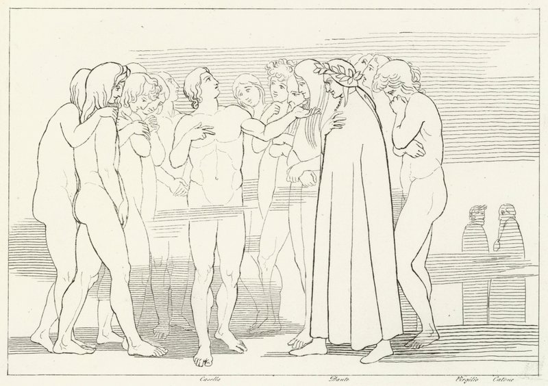 Casella dala, Purgatórium, 2. ének (metszet) alkotó: John (after) Flaxman