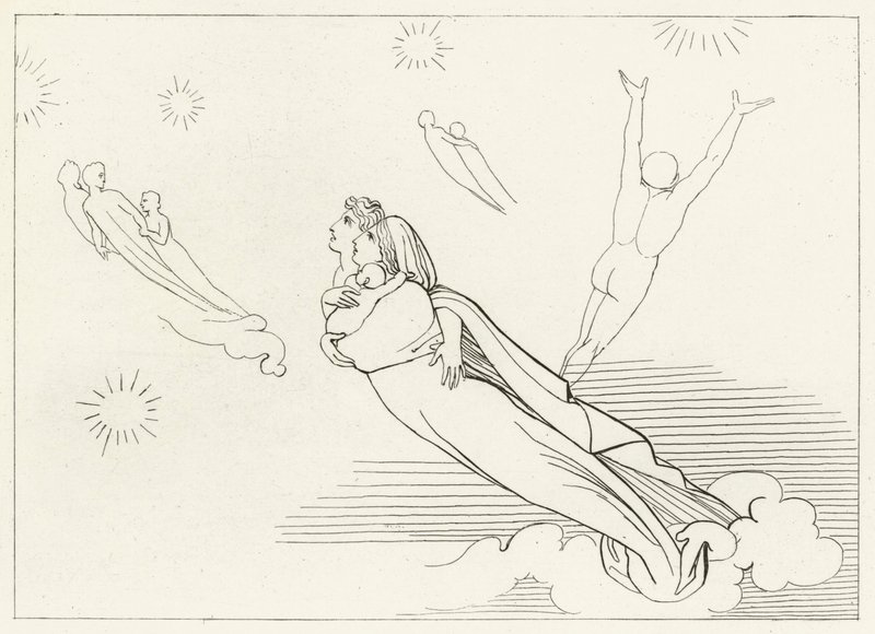 Szféráikba visszatérő lelkek, Paradicsom, 4. ének (metszet) alkotó: John (after) Flaxman