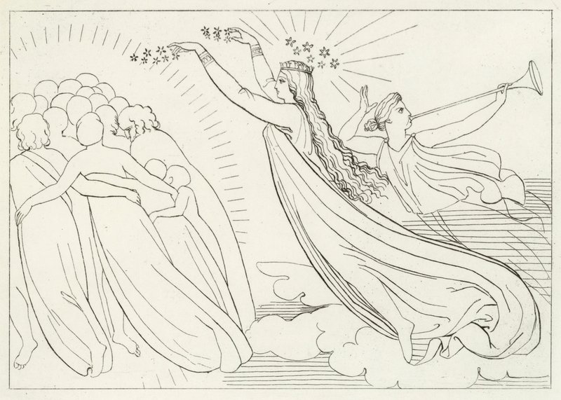 Az aktív jószág, Paradicsom, 6. ének (metszet) alkotó: John (after) Flaxman