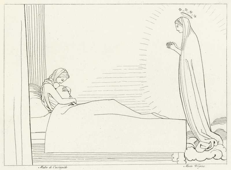 Cacciaguida születése, Paradicsom, 15. ének (metszet) alkotó: John (after) Flaxman
