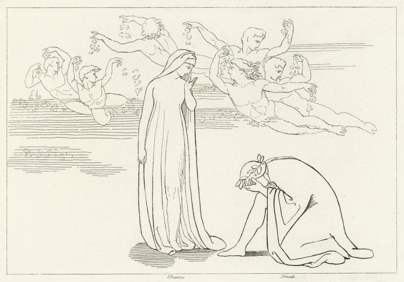 Beatrice származása, Purgatórium, 30. ének (metszet) alkotó: John (after) Flaxman