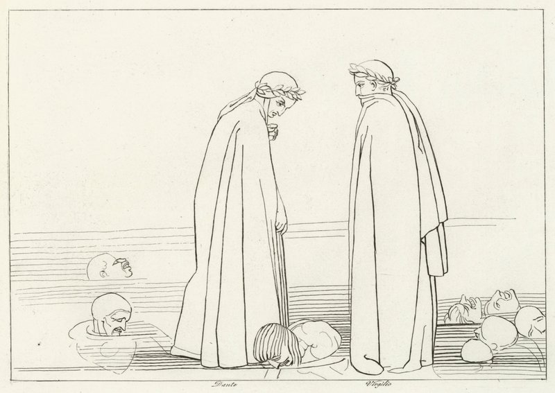 The Frozen Lake, Inferno, Canto 32 (metszet) alkotó: John (after) Flaxman