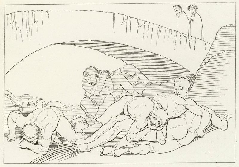 A betegség völgye, Inferno, 29. ének (metszet) alkotó: John (after) Flaxman