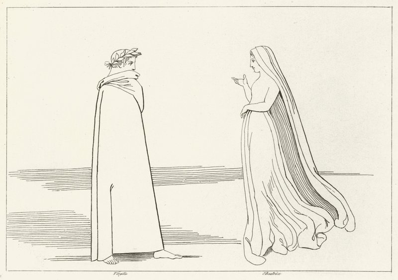 Vergilius és Beatrice találkozója, Inferno, 2. ének (metszet) alkotó: John (after) Flaxman