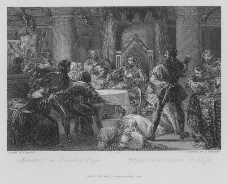 A liege-i püspök meggyilkolása (metszet) alkotó: John (after) Gilbert