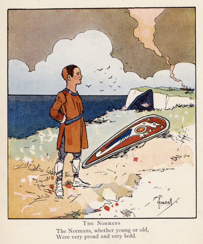 A normannok (színes litográfia) alkotó: John (after) Hassall