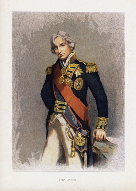Lord Nelson admirális, brit haditengerészeti parancsnok (színes litho) alkotó: John (after) Hoppner