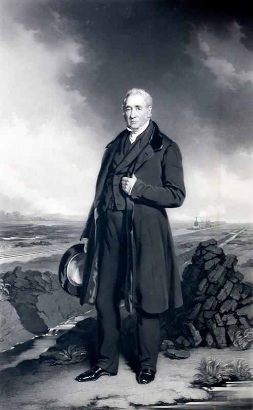 George Stephenson angol mérnök és vasúti úttörő (litho) alkotó: John (after) Lucas