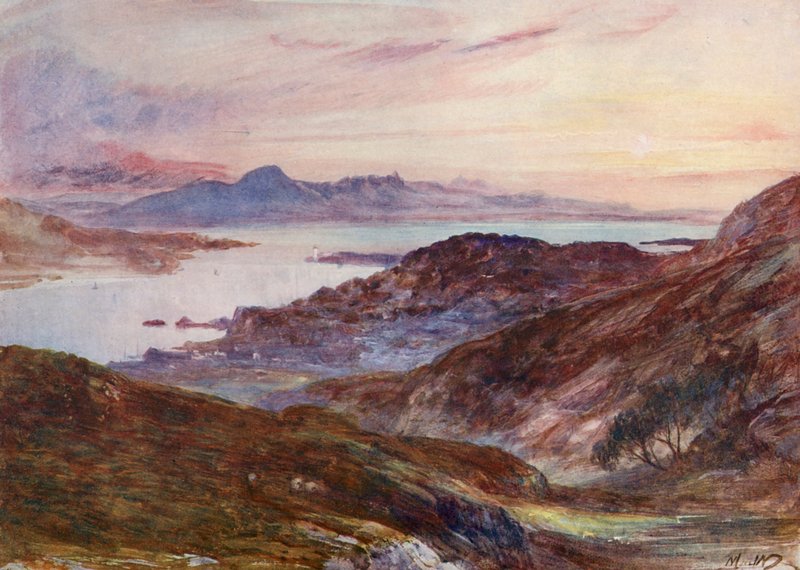 Skye, Strome Ferry felől (színes litográfia) alkotó: John (after) MacWhirter