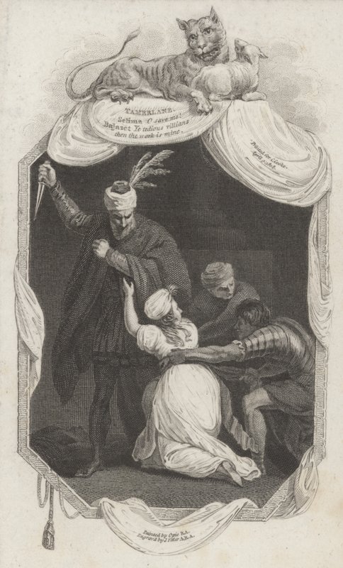 Jelenet a Tamerlane-ből, Nicholas Rowe (metszet) alkotó: John (after) Opie