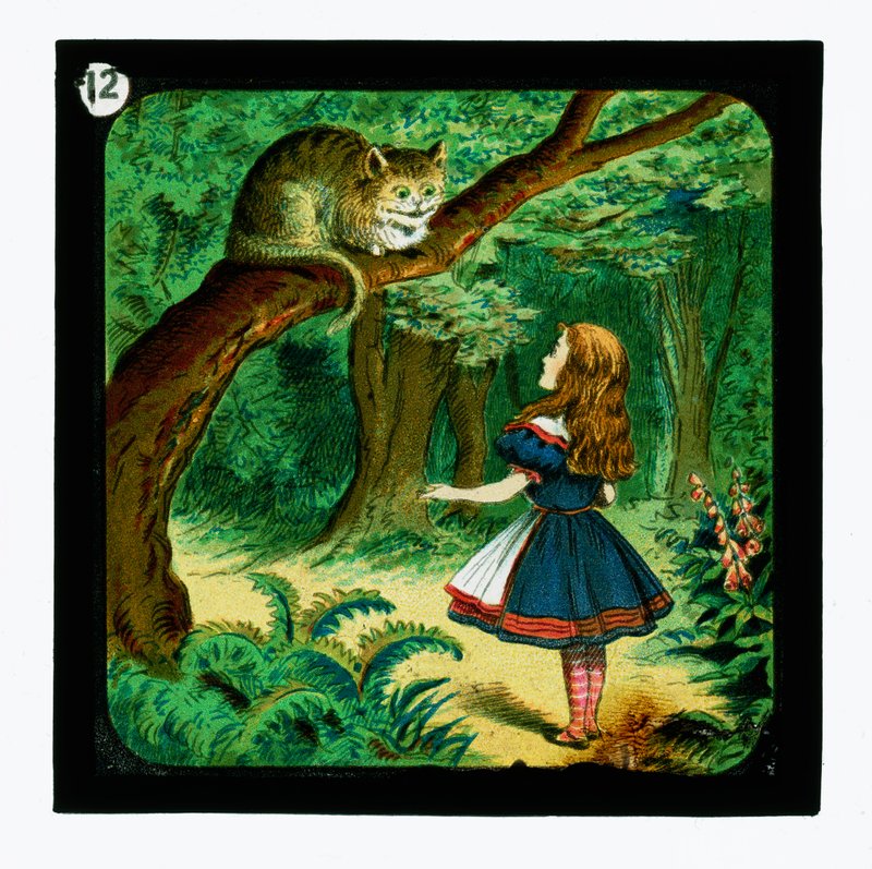 Alice Csodaországban, színes lámpás csúszdák (lámpás csúszda) alkotó: John (after) Tenniel
