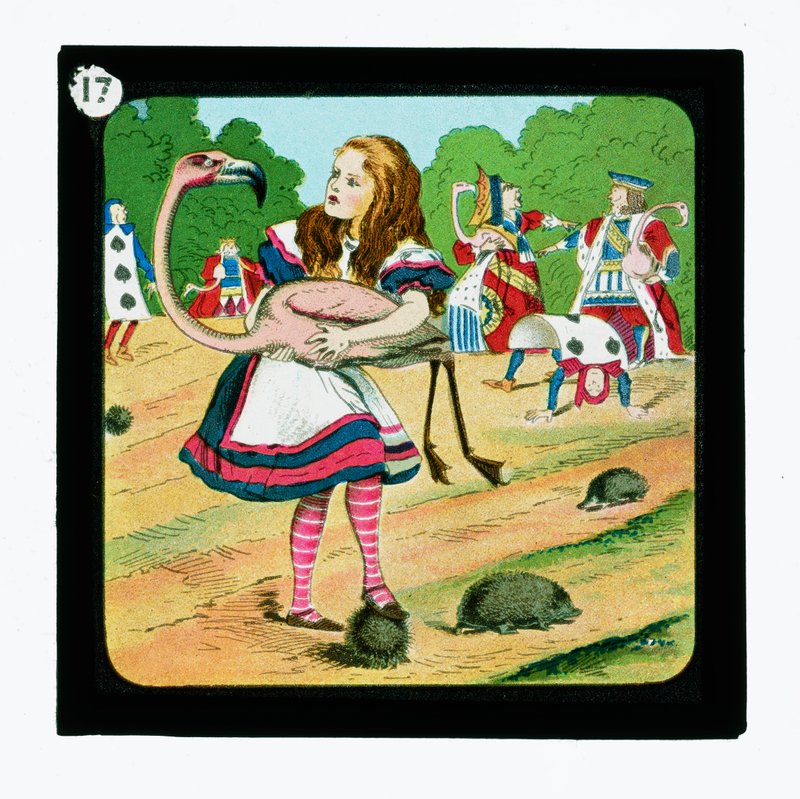 Alice Csodaországban, színes lámpás csúszdák (lámpás csúszda) alkotó: John (after) Tenniel