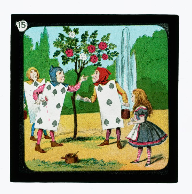 Alice Csodaországban, színes lámpás csúszdák (lámpás csúszda) alkotó: John (after) Tenniel