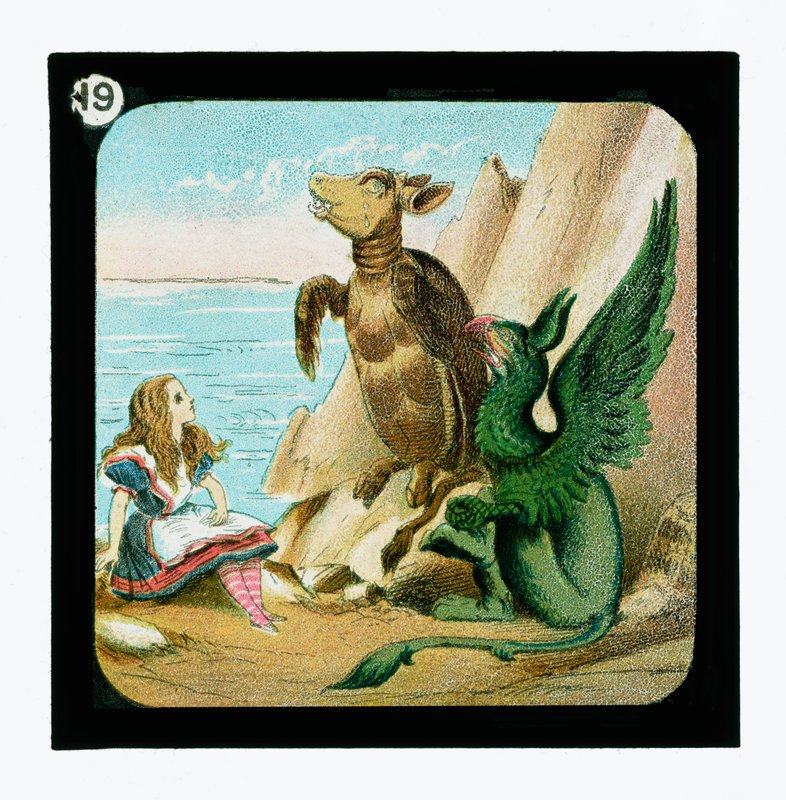 Alice Csodaországban, színes lámpás csúszdák (lámpás csúszda) alkotó: John (after) Tenniel