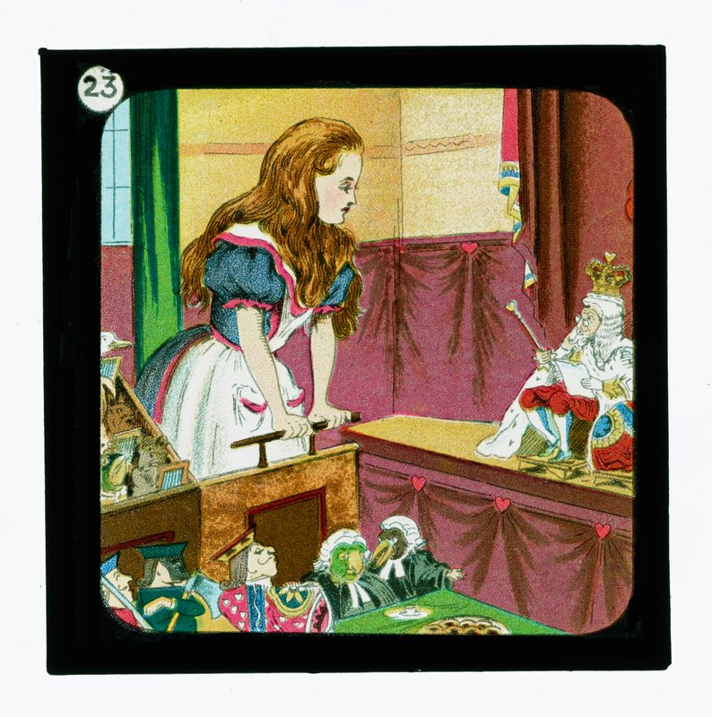 Alice Csodaországban, színes lámpás csúszdák (lámpás csúszda) alkotó: John (after) Tenniel