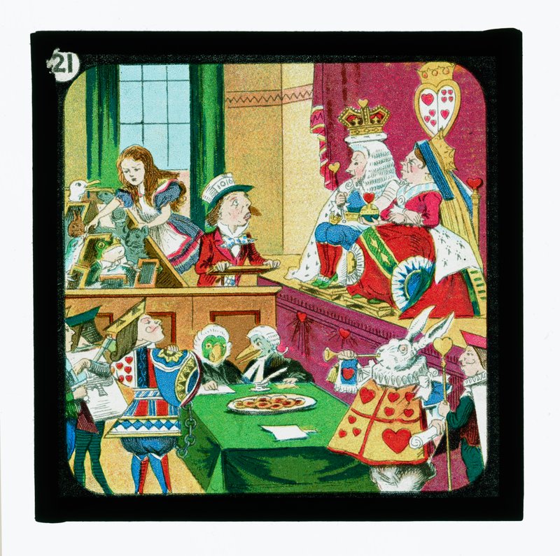 Alice Csodaországban, színes lámpás csúszdák (lámpás csúszda) alkotó: John (after) Tenniel