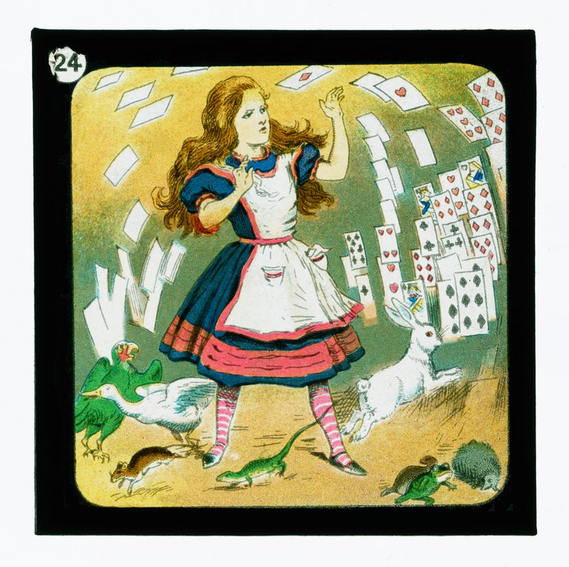 Alice Csodaországban, színes lámpás csúszdák (lámpás csúszda) alkotó: John (after) Tenniel