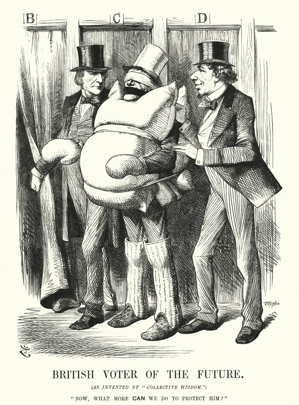 Punch rajzfilm: A jövő brit szavazója (metszet) alkotó: John (after) Tenniel